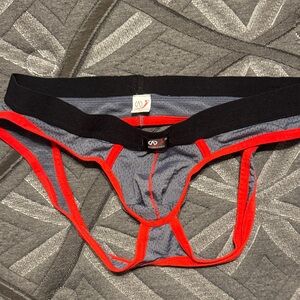 Men's Gray and Red jock